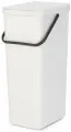 Ведро мусорное Brabantia Sort & Go встраиваемое белое 40л 251061
