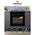 Духовой шкаф электрический встраиваемый Hebermann HBBO 6007.1 B, усиленный гриль + конвекция, размораживание, 1 решетка и 1 глубокий противень,7 режимов работы, отделка фасада-стекло.