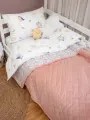 COROCOCO Покрывало детское плюшевое Пудровые зайчата 130х210 см, с хлопковым подкладом