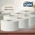 Туалетная бумага Tork Mini Jumbo, Advanced, в рулонах, система T2, 170 м, 2 сл, белая, 6 рулонов (арт: 120231)
