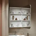 Зеркало-шкаф для ванной Alavann Cosmetic 60 см, с приближением фасада (зеркала) к лицу, левый/правый, белый