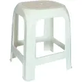Табурет пластиковый большой, устойчивый, рифленая поверхность, цвет белый/серый
