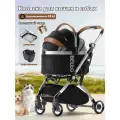 Коляска для собак прогулочная bello, Коляска для кошек, нагрузка до 15 кг, складной, съемный, черный
