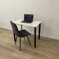 Компьютерный стол Белый 90*70 см. Черные ножки