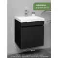 Тумба с раковиной в ванную подвесная с ящиком Fresco 50 черный