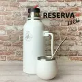 Набор для заваривания мате 3-в-1 Reserva Del Che, с термосом, калабасом и бомбильей, белый