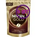 Кофе растворимый Nescafe Gold сублимированный с доб молотого, м/у, 190 г (комплект 5 шт.) 2027231