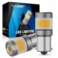 Светодиодная лампа Novsight SL7 1156 P21W цоколь BA15S 2шт одноконтактная желтый свет LED автомобильная
