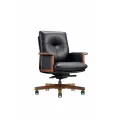 Кресло офисное NORDEN Vivaldi black LB, черное, на колесиках, механизм мультиблок, кожа, 130кг
