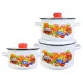 Набор кастрюль эмалированных 1,5л,2,9л,4,5л Варенье СтальЭмаль