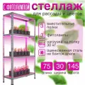 Стеллаж с фитолампами для рассады и цветов