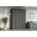 Шкаф для одежды распашной Нонтон Тивина, 160 см, 13 полок, графит серый