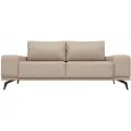 Прямой диван Нео, Велюр, Светло-бежевый, Ящик для белья, 245х100х80 см