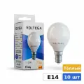 Набор из 10 светодиодных ламп E14 7W 2800К (теплый) Simple Voltega 7054