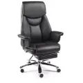 Кресло компьютерное Norden Парламент, кожа, газлифт, 120кг, черное, выдвижная опора для ног
