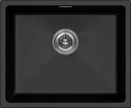 Мойка кухонная Paulmark Lumi LU55-BL прямоугольная, 55x46, встраиваемая снизу, матовая, черная, российская