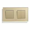 Выключатель механический 3 клавиши 2 поста (М1+М2) рамка стекло 157х86мм цвет золотой