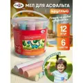 ГАММА Мелки для асфальта Мультики,12 шт, 6 цветов, разноцветный