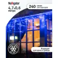 Гирлянда светодиодная «Бахрома» 93 690 NGF-D029-04 4.7х0.6м 240LED B IP44 BL Navigator 93690