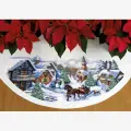 70-08830 Набор для вышивания крестом DIMENSIONS Sleigh Ride Tree Skirt Поездка на санях в сумерках. Скатерть-юбочка под елку