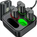 Аккумуляторы 4 штуки по 1200mAh и зарядная станция для геймпадов джойстиков Xbox One S / X и Xbox Series S / X BEBONCOOL