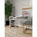 Стол маникюрный с полками и ящиком для салона красоты и офиса узкий KM LOFT белый/белый