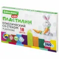 Пластилин классический BRAUBERG KIDS, 18 цветов, 360 г, со стеком, 106510 Набор - 10 шт.