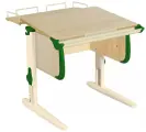 Парта Дэми СУТ-24-01 75см с задней приставкой клен/зеленый/бежевые ноги