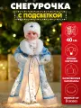 Фигура декор. с подсветкой Внучка деда мороза в голубой шубке, батар.3шт*CR2032(соб. раз)40 см Т-7096