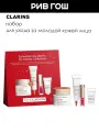 CLARINS Набор жен.(Тонизирующий крем, 50 мл + Гель для глаз,15 мл + Маска, 5 мл + Масло для губ,1,4 мл, 04)