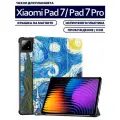 Чехол для планшета Xiaomi Pad 7, Xiaomi Pad 7 Pro (11.2 дюйма), с магнитом и рисунком (Звездная ночь)