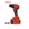 TIELLIO X21TD Шуруповерт бесщеточный аккумуляторный электрический дрель, 21В, 65Нм, 2 АКБ LI-ION, 4Ач