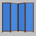 Ширма Голубая в Венге - 4 створки. Лёгкая стильная тканевая перегородка от производителя ширмы. РФ. Высота 180см