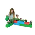 Грядки пластиковые для выращивания комнатных растений и зелени Юный садовод 3 секции , система связанных сосудов, пищевой пластик, детям от 2 лет