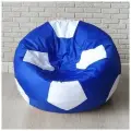 Мир Пуффов Кресло-мешок «Мяч» Сине-белый, cъемный водоотталкивающий чехол, размер-XXXL