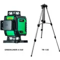 Комплект Лазерный уровень INSTRUMAX GREENLINER 4-360+Штатив телескопический с резьбой 1/4 (5/8) дюйма INSTRUMAX TR-120