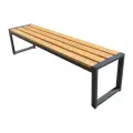 Лавочка садовая Верес-1 1,6м. Каркас черный. Доски без покрытия.