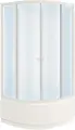 Душевой уголок Parly ZF90 с поддоном, стеклянный, 90x90, с высоким поддоном, с матовым стеклом, раздвижной белый