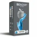 Перчатки одноразовые нитриловые смотровые Benovy Nitrile Chlorinated, размер S, голубые, 50 пар в упаковке, 10 уп.