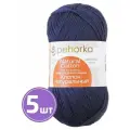 Пряжа Пехорка Хлопок натуральный темно-синий (004), 100%хлопок, 425м, 100г, 5шт