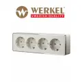 Розетка четверная с заземлением и шторками Werkel Gallant W5072204, слоновая кость, IP20