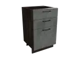 Кухонный модуль напольная тумба Сурская мебель Хелмер 50x81.6x47.8 см с 3-мя ящиками. 1 шт.