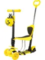 Самокат трехколесный FANNY 3в1 (светящиеся колеса 120/96 мм, нагрузка до 40 кг) желтый
