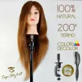 Манекен Top-stylist со штативом, голова женская София 55 см, учебно-тренировочная, натуральные волосы; для всех видов парикмахерских работ