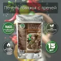 Печень говяжья с гречей Кронидов 250 г, 15 упаковок, готовая еда в упаковке