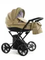 Детская коляска-люлька BEBIZARO MERCED Rustle BEIGE SKIN, гелевые колеса, ременная амортизация
