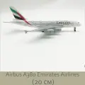 Модель самолета 20 см, Airbus A380 Emirates, металл, на подставке