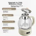 Bear Tea Maker, Health Pot, All-In Tea Pot, Mini Steamer, 316L Stainless Steel Spray Water Kettle, Black Tea Set, 1 Liter, ZCQ-F10N7
