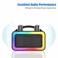 Портативная Bluetooth колонка ZQS1491W для караоке с микрофонами и RGB подсветкой
