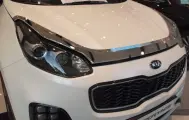 Дефлектор капота Auto Clover, для Kia Sportage 4, хромированные, 3 части